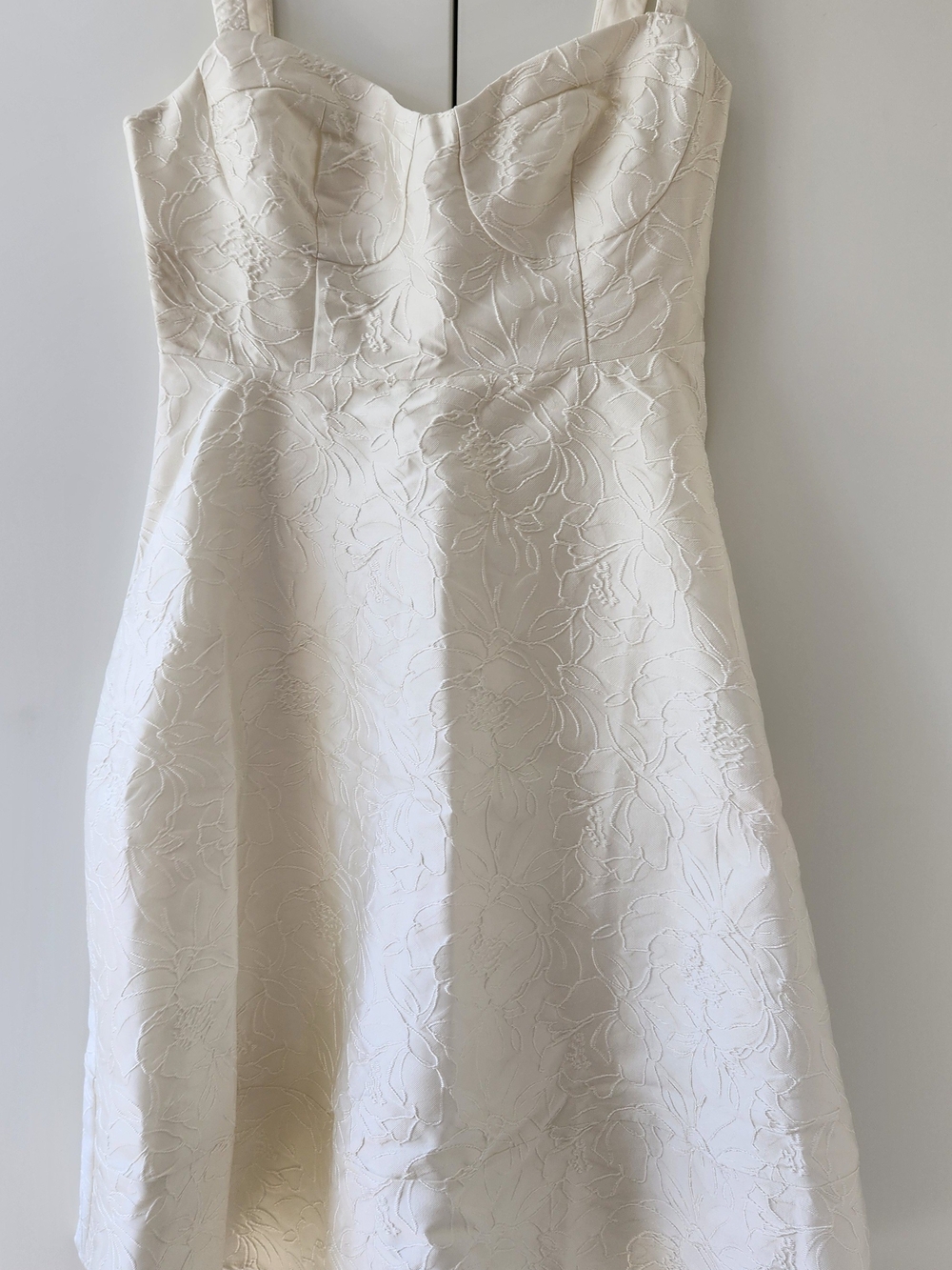 RIHOAS Strapless Ivory Floral Jacquard A-Line Dress